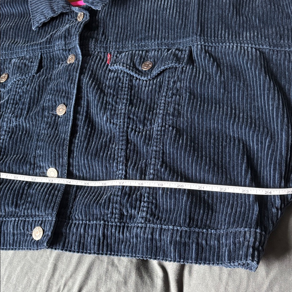 Levi's Dark Blue Corduroy Cropped Jacket - Picture 8 of 10